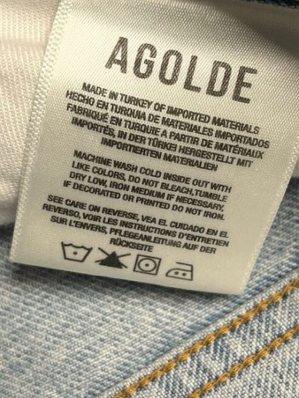 AGOLDE V-Waist Baggy Jeans Light Wash Size 30 Wide Leg Denim - Picture 8 of 13